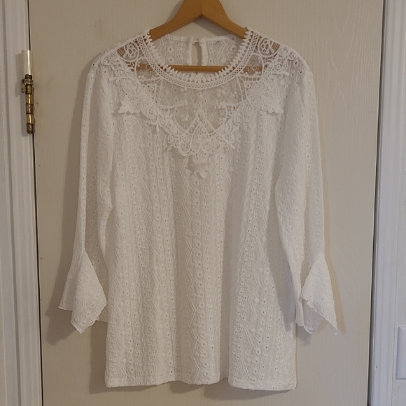 unbranded Tops - Lace Bell Sleeve Blouse